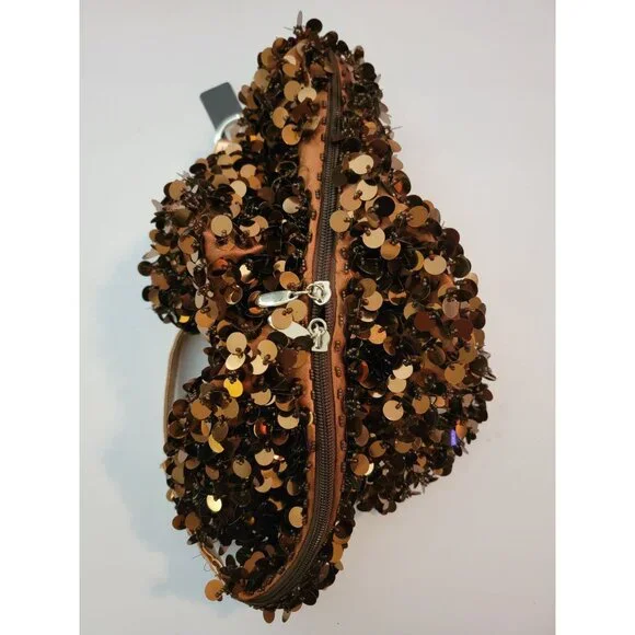 Bronze Sequin Shoulder Bag - Picture 7 of 10